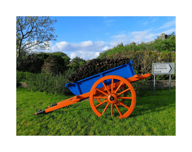 Donkey Cart at Louisbourg, County Mayo. 5" x 7 " Blank Greeting card with envelope. includes postage to all of Ireland.
